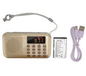 Radio Digital Mini Radio Portátil Tarjeta Subwoofer Reproductor De Mp3 Altavoz Bajo Para Personas Mayoresgold