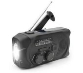 Radio De Manivela Negra Con Células Solares, Linterna Y Banco De Energía De 2000 Mah Radio De Emergencia, Supervivencia Negra