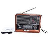 Radio Vintage Multifuncional Am Fm Sw Band Reloj Función De Linterna Altavoz Bluetooth Retro Para El Hogar Viaje Oficina