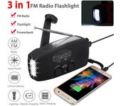 Radio De Manivela Con Células Solares, Linterna Y Powerbank 1200mah Sos-wellngs Negro