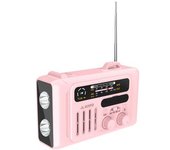 Radio Meteorológica De Emergencia Con Manivela, Radio Solar Noaa De 8000 Mah Con Linterna Y Luz De Lectura Led, Carga Usb Tipo C, Altavoz Bluetooth,