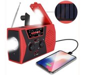 Radio Solar Noaa/am/fm Con Manivela Para Auriculares, Luz De Lectura, Banco De Energía De 2000mah