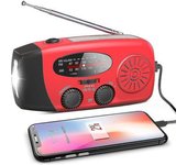 Remake Radio Solar De Emergencia, Radio Meteorológica Con Manivela Manual Y Linterna Led, Cargador Tipo Batería Externa Para Teléfono, Ue