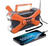 Radio De Manivela De Emergencia Con Energía Solar De 10000 Mah, Con Generación De Energía De Manivela, Linterna, Radio Multifunción Usb, Naranja