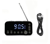 Daba1 Reloj Radio Fm Dual Usb Con Puerto De Carga Pantalla Lcd Retroiluminación Volumen Ajustable Despertador Radio