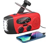Radio De Emergencia Con Carga Solar, Radio De Manivela Autoalimentada Con Led