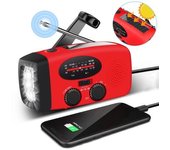 Radio Veva Con Células Solares, Linterna Y Powerbank Sos De Emergencia De 2000 Mah - Rojo Rojo