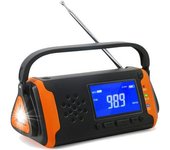 Tkoofn Radio Con Manivela Y Dínamo Solar Fm Radio De Emergencia Portátil Multifuncional Para Noticias Al Aire Libre Con Pantalla Lcd + 4000 Mah Como