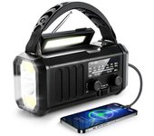 Radio De Emergencia Con Manivela, Radio De Emergencia De 10000mah, Radio Solar Am/fm, Radio Meteorológica, Carga Usb Tipo C, Linterna Y Luz De Lectura