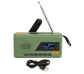 Radio Solar Con Manivela, Pantalla Lcd, 3 Modos De Carga, Compatible Con Dab, Fm, Bt, Radio Meteorológica De Emergencia Portátil Para Viajes Al Aire