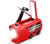 Hgbd-ironsnow Radio Meteorológica De Emergencia Con Alerta Automática De 5000 Mah, Manivela Solar, Radio Portátil Noaa Am/fm Con Conector Para