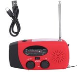 Qqt088l Manivela Radio Abs Energía Solar Emergencia Linterna Multifunción Powerbank