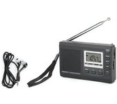 Mini Radio Portátil Receptor Fm/mw/sw Con Despertador Digital Receptor De Radio Fm Negro