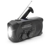 Radio De Manivela Negra Con Células Solares, Linterna Y Powerbank De 2000mah Radio De Emergencia, Supervivencia Negro Negro