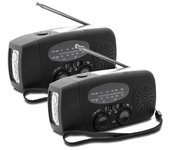 Radio De Manivela Con Cargador De Células Solares, Radio De Emergencia Y Banco De Energía