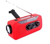 Radio Meteorológica De Manivela De Emergencia, Led Solar Portátil Am/fm