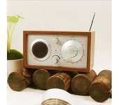 Sistema De Música Retro De Madera Todo En Uno Con Radio Fm Digital - Nogal