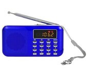 (azul Actualizado) Mini Altavoz Digital De Radio Am Fm Reproductor De Música Mp3 Compatible Con Tarjeta Tf/disco Usb Con Pantalla Led Y Nö