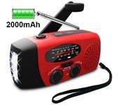 Radio Veva Con Células Solares, Linterna Led Y Powerbank Sos De 2000 Ma