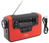 Fm/am/sw Radio De Manivela Con Energía Solar Con Tarjeta De Memoria Música Para Llamadas Manos Libres Bluetooth Radio Fm Con Energía Solar Rojo