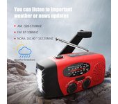 Radio De Manivela De Células Solares Con Powerbank, Resistente Al Agua, Roja
