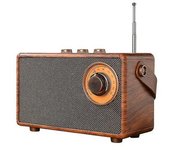 Radio Fm Retro, Radio Inalámbrica Portátil De Madera, Altavoz De Graves, Reproductor Mp3 Manos Libres, Compatible Con Tarjeta Usb/tf