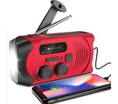Fluky Radio Solar Am/fm Radio De Manivela Radio De Emergencia Portátil Recargable Por Usb Con Banco De Energía De 2000 Mah, Linterna Led, Alarma Sos Y
