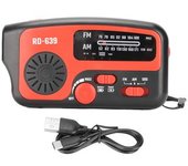 Radio Con Manivela, Alarma Sos, Carga Múltiple, Batería Externa De 1200mah, Am, Fm, Radio Meteorológica Solar De Emergencia Con Linterna Led