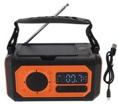 Radio De Emergencia De 12000 Mah Con Manivela, Células Solares, Linterna, Luz De Lectura, Brújula, Cargador De Teléfono, Radio Portátil Am Fm Noaa