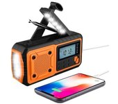 Radio De Emergencia Con Manivela Powerbank 4000mah Con Pantalla Lcd, Células Solares, Linterna-wellngs