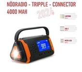 Radio De Emergencia Delux 4000mah Banco De Energía Dinamo Vevradio Célula Solar 3-usb
