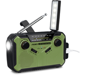 Radio De Emergencia Am/fm, Radio Portátil, Manivela Solar, Batería Aa Usb, Linterna Recargable, Luz De Lectura, Alarma De Emergencia Sos