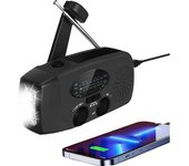 Radio De Emergencia, Radio Solar Portátil De Manivela Con Función Am/fm, Con Potencia Recargable De 2000 Mah, Sirena Sos, Linterna Led