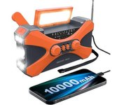 Radio De Emergencia De 10000 Mah Generador De Manivela Multifuncional Lámpara Solar Radio Meteorológica Portátil Am/fm/noaa Con Cargador De Teléfono