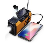 Cargador De Emergencia Con Células Solares Y Manivela, Radio Meteorológica, 2000 Mah, Power Bank, Linterna