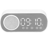 Radio Despertador Digital, Bluetooth V5.0 Altavoz Hi-fi Reloj Espejo Reloj Despertador Dual Posponer Radio Fm, Batería Micro Usb 1600 Mah