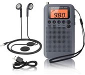Radio Portátil Mini Radio De Bolsillo Con Altavoz Fm/am Receptor Dsp Estéreo Digital Con Despertador Y Temporizador, Radio Personal Con Auriculares,