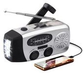 Radio De Manivela De Emergencia Con Panel Solar 1200 Mah Am Fm Noaa Radio Meteorológica Luz Led Cargador Usb Al Aire Libre