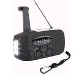 Radio De Emergencia Portátil, Radio De Manivela Con Células Solares, Radio Meteorológica Con Receptor Am/fm, Cargador De Teléfono Usb, Linterna Led