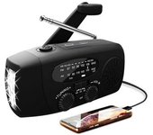 Radio Veva Con Células Solares Y Linterna - Powerbank 2000mah - Negro