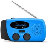 Radio Solar De La Emergencia De La Manivela De La Radio Meteorológica Con El Cargador Llevado Del Banco Del Poder Del Teléfono De La Linterna