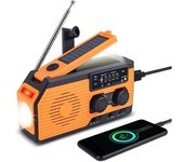 Radio De Manivela Con Equipo De Emergencia De Batería, Radio Solar Portátil De 5000 Mah Dinamo Powerbank Am Fm Wb Con Linterna Lámparas De Lectura