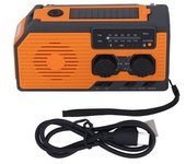 Radio De Manivela Con Energía Solar Cargador De Emergencia Linterna Led Ipx3 Radio De Manivela A Prueba De Agua Batería De 5000 Mah Naranja Versión
