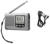 Mini Radio Portátil Receptor Fm/mw/sw Con Despertador Digital Receptor De Radio Fm Gris