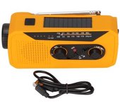 Radio De Emergencia Am Fm Noaa Manivela Solar Carga Usb Banco De Energía De 2000 Mah Radio Meteorológica Con Luz Led Linterna Modelo Europeo