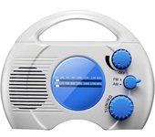 Radio De Ducha, Mini Radio De Ducha Portátil Am Fm Con Asa Superior, Radio Reloj De Ducha Resistente Al Agua, Altavoz Incorporado