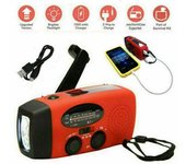 Caliente Emergencia Solar Manivela Am Fm Radio Meteorológica Luz Led Cargador Usb Al Aire Libre