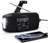 Radio Solar Portátil, Manivela, Radio Am/fm/noaa Autoalimentada, Dínamo De Emergencia Meteorológica Con Linterna De 3 Led Y Cargador De Teléfono Para