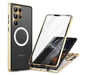 Funda Para Teléfono Samsung Galaxy S22 Ultra 5g, Carcasa De Pc Mate, Metal Y Vidrio Templado Con Cubierta Magnética
