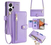 Funda De Cuero Con Cremallera Y 2 Correas Para Xiaomi Redmi Note 13 Pro+ 5g
